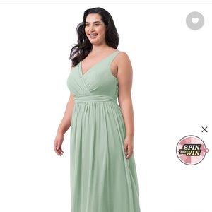 Beautiful evening gown for a wedding or formal event. Size 16, color is Agave.